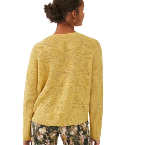 Anthropologie Keely Cable-Knit Sweater in Yellow-Mustard , Size XS - Picture 2 of 15